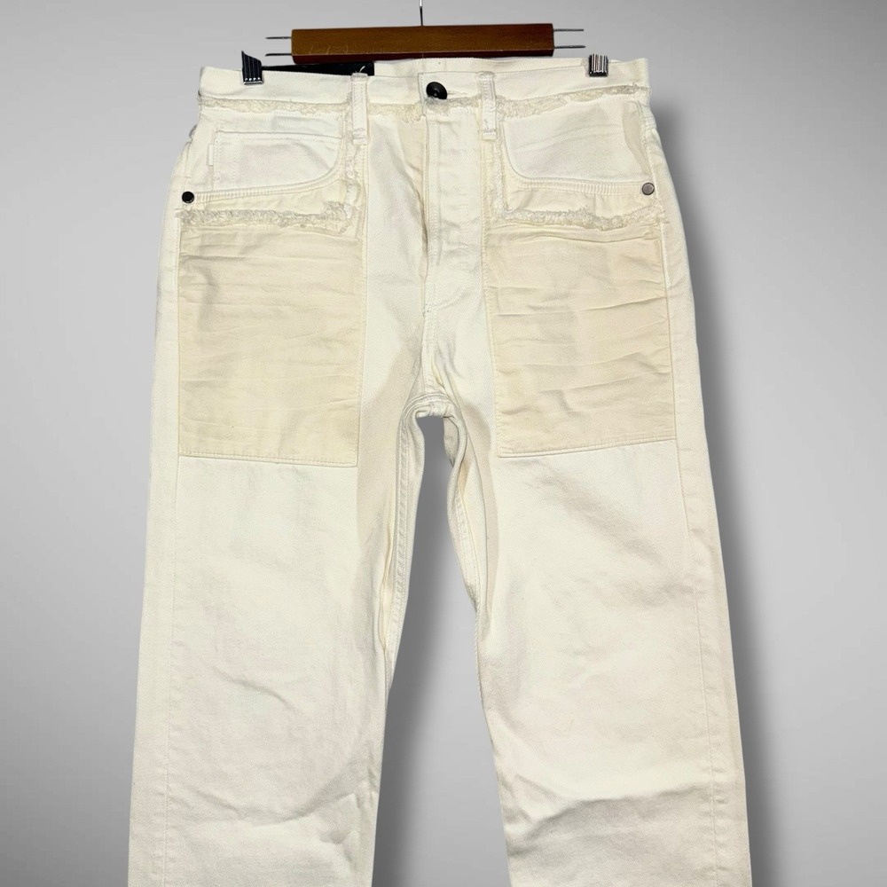 Helmut Lang Inside Out Oversized Boyfriend Jeans Womens‎ 25 Ivory Cream $345 NEW - Picture 4 of 12